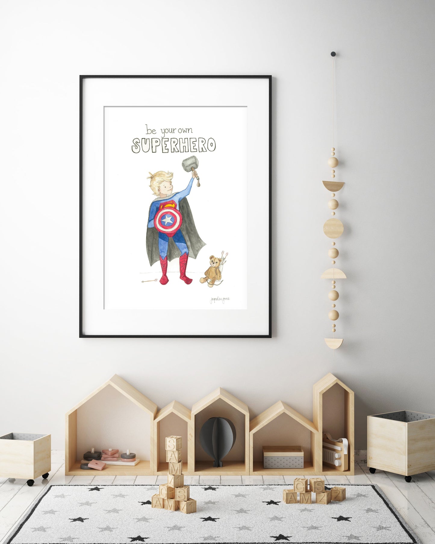 Superheroes | Watercolour Art Print I Unframed