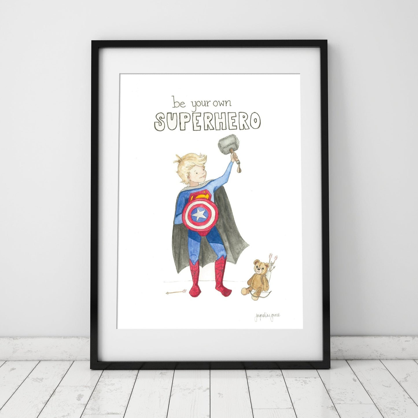 Superheroes | Watercolour Art Print I Unframed